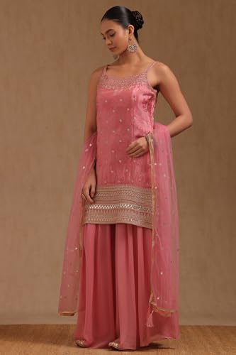 Image of Soch Womens Tissue Embroidered Suit Set With Sequins