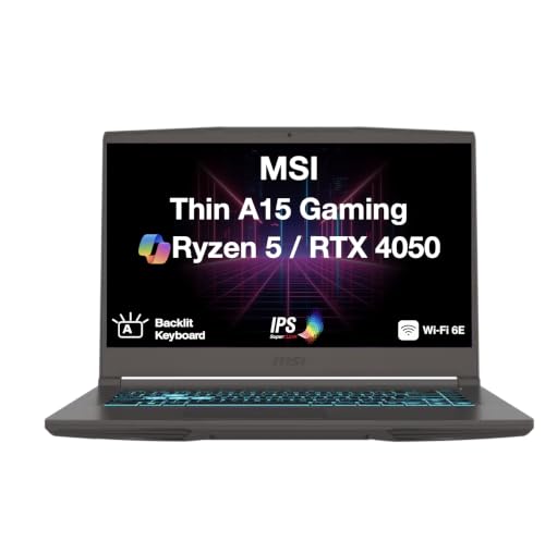Image of msi Thin A15 Lightweight Gaming Laptop 15.6 inch 144Hz IPS FHD Matrix Display