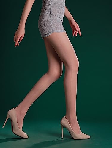 Image of Sahabowi Women Tights, Sheer High Waist Pantyhose, Vintage Control Top Stockings, Siwa6