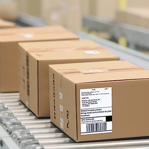 Image of RONGTA 4x6 Thermal Labels, Fanfold Shipping Label Compatible with Thermal Printers,Clear Printing,Permanent Adhesive,500 Sheets per Stack (White 4x6, 1 Stacks | 500 Labels)