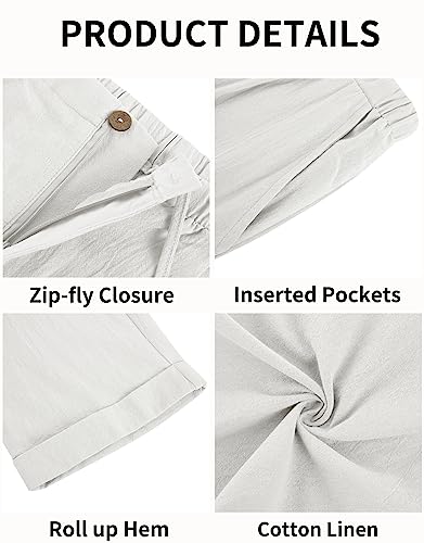 Image of Gafeng Mens Linen Pants Yoga Casual Beach Summer Harem Baggy Trousers