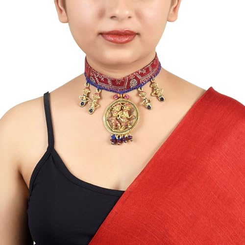 Image of AAKRITI ART CREATIONS Royal Empress Handcrafted Tribal Dhokra Necklace & Choker Collection | Queen-Inspired Artisan Brass Statement Jewelry | Ethnic, Regal & Elegant Necklaces for Women