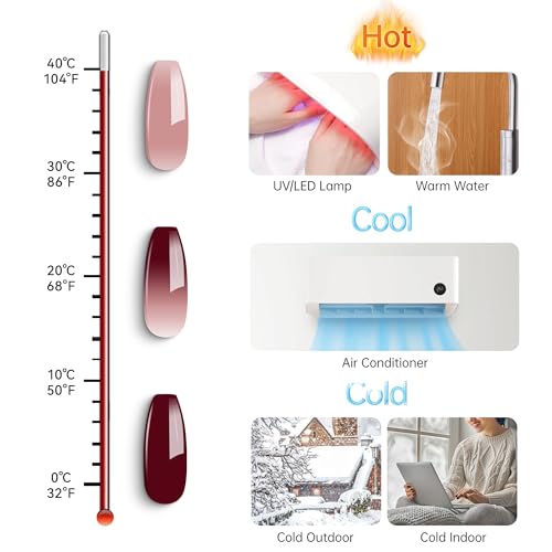 YTD Likomey Verniz de Gel para Mudança de Cor,15ml De Rosa Claro a Borgonha Mudança de cor com a tem