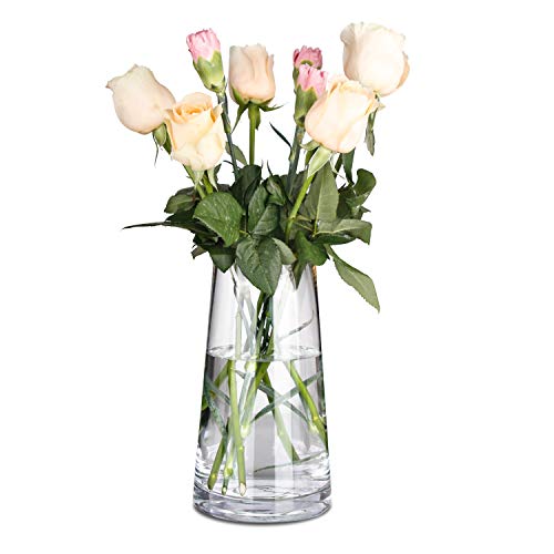 KatoonX Clear Glass Vase for Table Centerpieces Home Decore (4.7  x 8.7 )