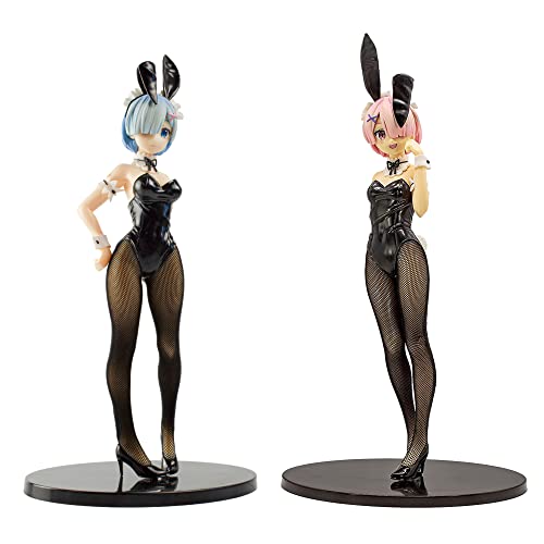 NINJAMO Re Zero Rem Remu Black Bunny Suit Version Cute Collectible Decorative Duo Figure Combo