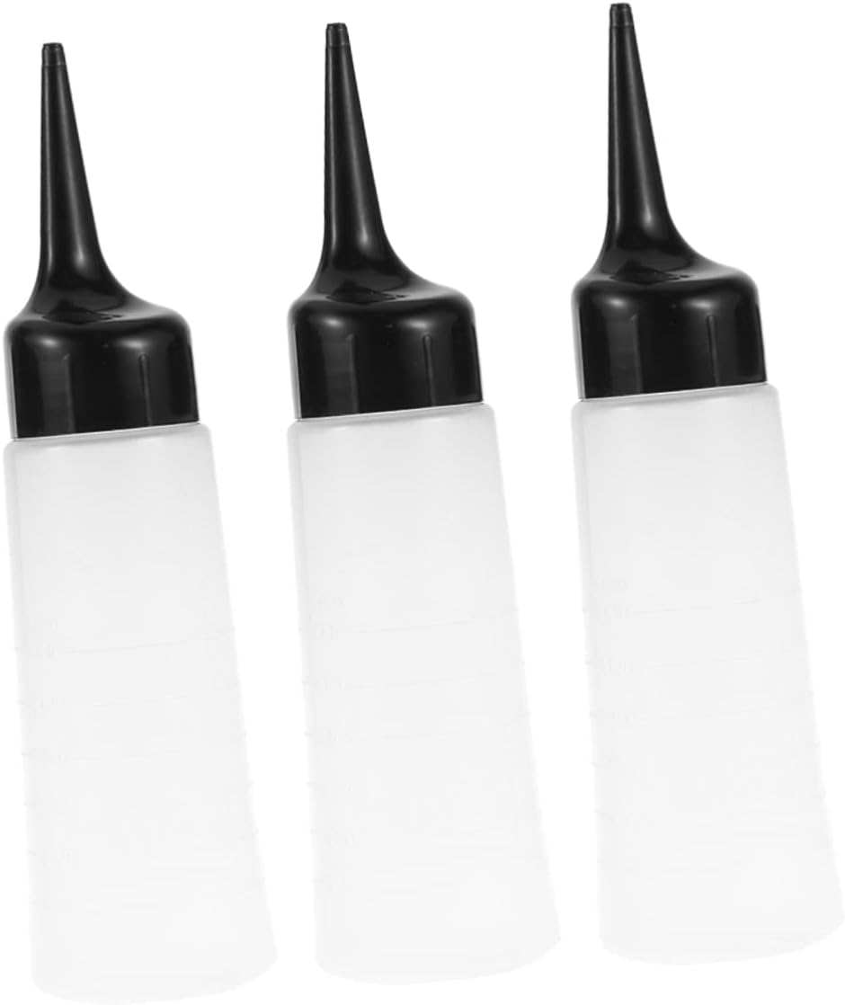 3Pcs Hair Dye Bottles Refillable Shampoo Container with Tip for Easy Application for Hair Coloring Conditioner and Scalp Treatments S