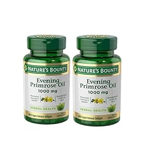 Nature’s Bounty Nature’s Bounty Evening Primrose Oil, 1000mg, 120 Softgels (2 X 60 Count Bottles), 120 Count ()