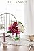 WELL KNOWN Artificial Flowers in Glass Vase with Fake Water, Silk Peony Flower Bouquet for Home Dinning Tea Table, Office Desktop, Hotel, Wedding, Party, Lavatory Decor & Gift (Fuchsia & White)