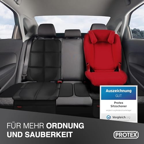 PROTEX Kindersitzunterlage [Testsieger 2025] ISOFIX-geeignet | Wasserabweisender Polyester Stoff mit gepolsteter Sitzfläche | L – Ansicht 6