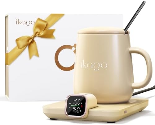 Coffee Mug Warmer & iKago Mug Set, Temperature Control Smart Heat...