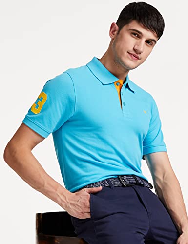 Image of Deniklo Men Cotton Rich Regular Fit Solid Polo T-Shirt | Men's Best T Shirt |Half Sleeves Casual T-Shirt |Classic Plain T-Shirt | Collar T Shirt|Polo T-Shirt for Men (Available in Plus Size)
