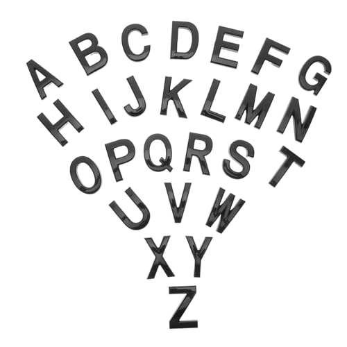 Lettres alphabet noir A Z autocollantes Uonlytech pour plaques de porte