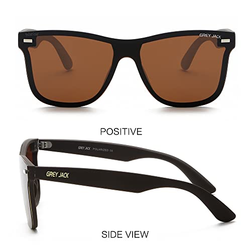 Image of grey jack Flat Top Lens Sunglasses,TR90 Retro One Piece Shades Polarized Sunglasses for Men Women 650