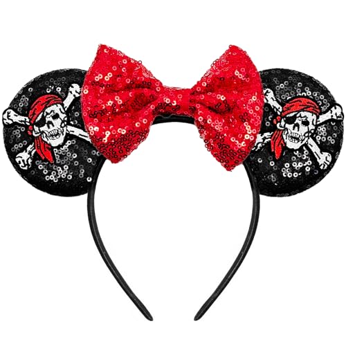 MADO Mouse Ears Headbands for Women Adults Kids Boys and Girls - Pirate-Themed Park Headbands