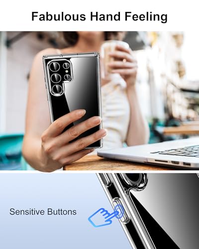 HOOMIL Case for Samsung Galaxy S23 Ultra 5G, Non-Yellowing, Drop Protection, Anti-Scratch Transparent Hard Back Phone Cover - Crystal Clear - Image 7