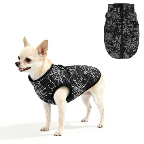 Image of SCENEREAL Halloween Winter Dog Vest Coat with Harness Built in