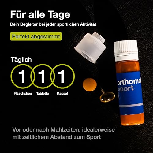 Orthomol Sport: 25 sportspezifische Vitamine, Mineralstoffe mit L-Carnitin & Omega-3-Fettsäuren - Daily-Supplement für Sportler - Muskelaufbau, Ausdauer & Regeneration, 7 Tagesportionen