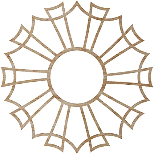 Image of Ekena Millwork 36 inchOD x 12 5 /8 inchID x 1 /4 inchT Augustus Wood Fretwork Pierced Ceiling Medallion, Red Oak