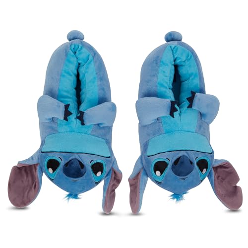 Disney Ladies Lilo and Stitch Slippers - Ladies Classic Lilo and Stitch Big Face Plush Slippers Lilo and Stitch 3D Plush Slippers2