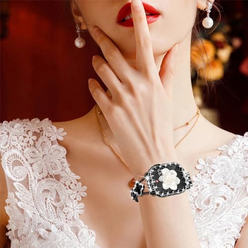 Wingle Bling Case Bumper for Apple Watch Series 11 10 42mm Case Cover, 4 Leaf Clover Lace Edge Diamond Crystal Rhinestone Protective Face Cover Hard PC Frame Protector iWatch 11 10 Cases 42 mm, Black - image 9