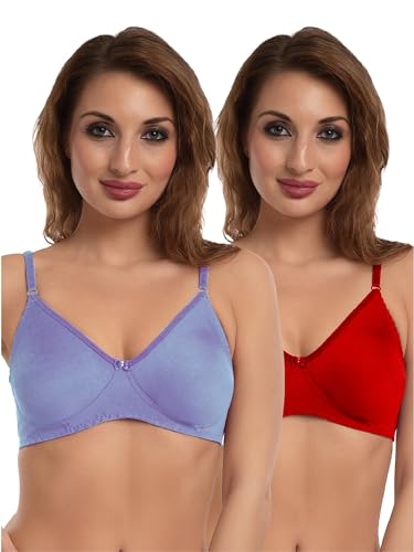 Image of Daisy DEE Women's Cotton Seamless Wire-Free Bra | Lightly-Padded | Full Coverage Everyday Bra | Comfortable Fit for T-Shirts Bra - NLPZ