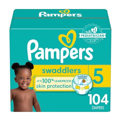Image of Pampers Baby Diapers - Swaddlers - Size 5, 104 Count, Ultra Absorbent Disposable Infant Diaper