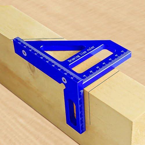 HEKOBAG 3D Multi Angle Measuring Ruler, 45/90 Degree Aluminum Alloy Woodworking Square Protractor