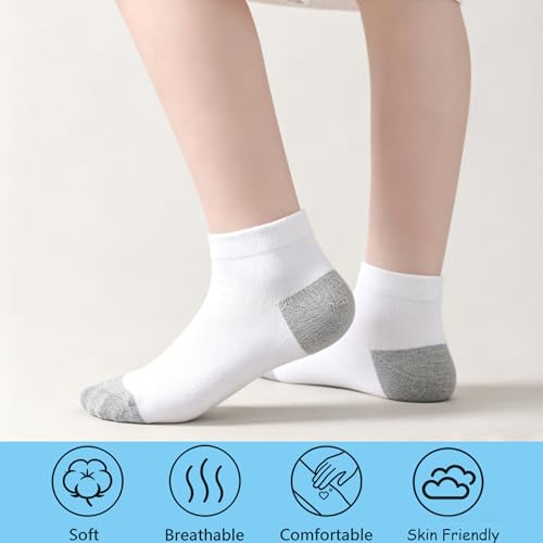 Image of EPEIUS Kids' Low Cut Ankle Socks Cotton Seamless Toe Sport Athletic Socks for Boys Girls White Black Navy 4 /8 Pack