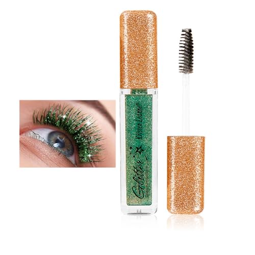 MODIDSTU Glitter Diamond Mascara - Shimmering Colorful Sparkle Lashes, Metallic Pearlescent Glitter, Smudge-Proof & Waterproof for Party/Rave/Festival Makeup rose red