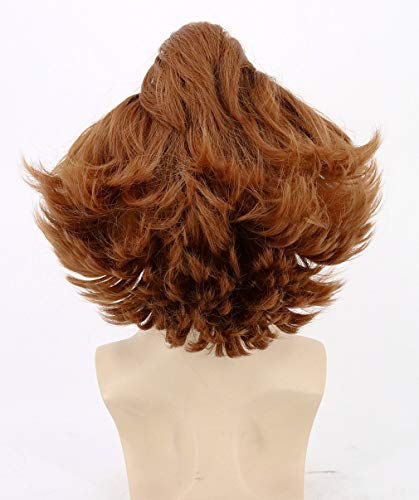 Topcosplay Clown Wig for Kids Cosplay Wig Short Brown Bald Head Wigs for Halloween Carnival, Adults, 21 inch - Image 4