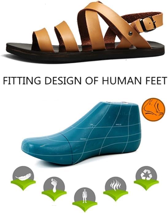 Asifn Men's Open Toe Sandals Summer Casual Lightweight Comfortable Beach Adjustable Buckle Breathable Simple Outdoor Slippers4