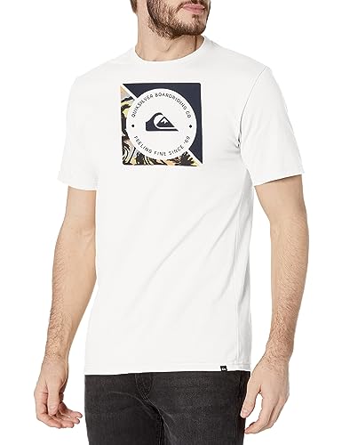 Quiksilver Men's Boardshort Linked Tee Shirt White 233 en coton premium