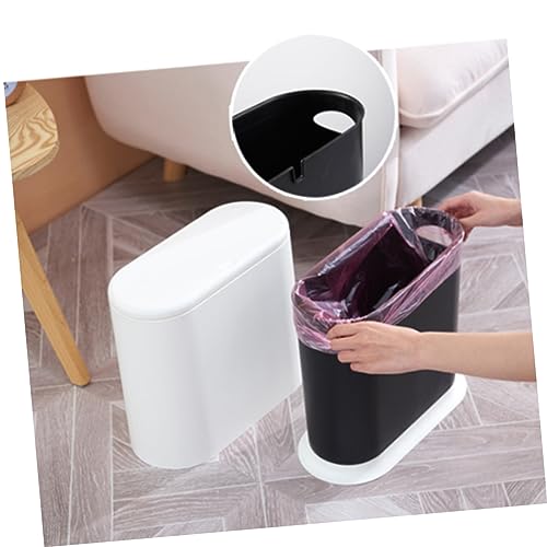 Caneca de basura rectangular push tipo blanca portátil miniatura 7