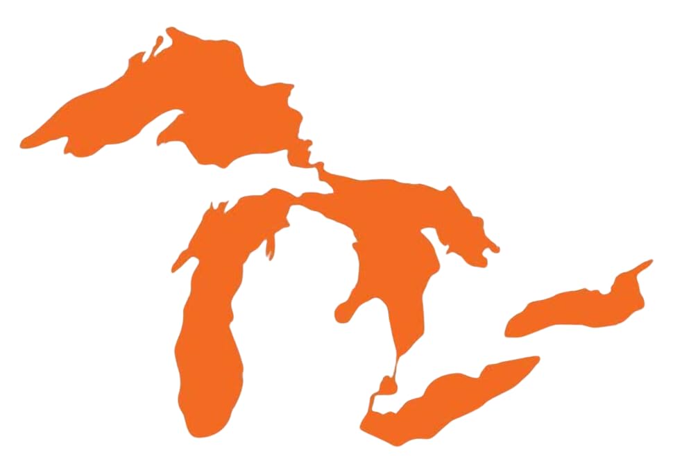 Image of Great Lakes Sticker Michigan Car Decal Premium Heavy-Duty Waterproof Vinyl for Bumpers, Windows, Laptops, Water Bottles or Coolers (Orange, 4.75 inch Wide)