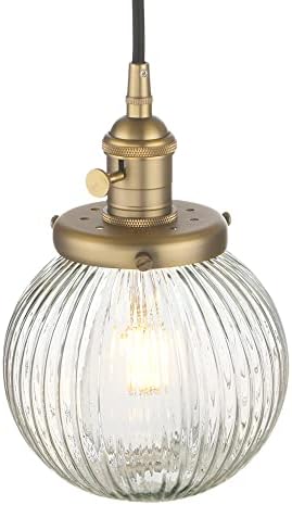 Industrial Pendant Light With Adjustable Height - Pleated White Concrete & Wood Base, Dimmable LED Compatible (Pink)