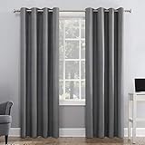 Sun Zero Duran Thermal Insulated 100% Blackout Grommet Curtain Panel, 50' x 84', Gray