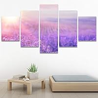 SIGNWIN 5 Panel Canvas Wall Art Modern Art Bohemian Bouquet Colorful Cool Floral Group Multicolor Photography Realism for Home Decorations Ready to Hang - 60