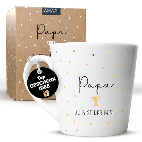 Amari Papa Tasse Kaffeetasse mit Spruch Geschenkidee für Vater Vatertagsgeschenk Becher für Männer Tasse bester Papa Geschenk