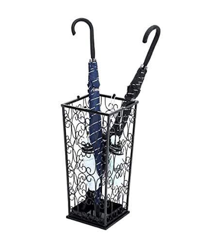 Porte-parapluies d'intérieur QHQQXN avec bac d'égouttage amovible pour l'entrée