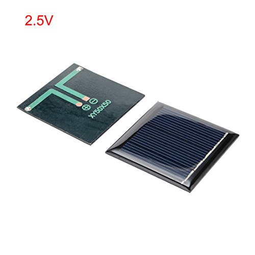 sourcingmap 5Pcs 2.5V 100mA Poly Mini Solar Cell Panel Module DIY for Light Toys Charger 50mm x 50mm - Image 2