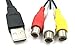 Duttek RCA to USB Cable, USB to RCA Cable, USB A 2.0 Male to 3 RCA Female Video Audio Capture Card Adapter Cable for PC,MAC 25cm/10 inch