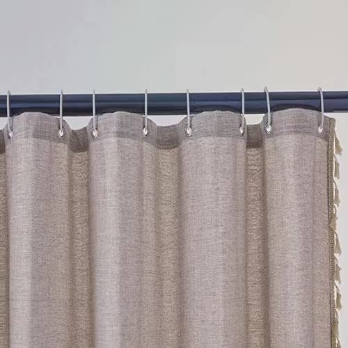 Shengjun 72X72 Boho Beige Shower Curtain, Farmhouse Natural Stripe Knotted-Tassel Wrinkle Free & Ultra Thick Heavy Duty Hem Rustic Bohemian French Country Chic Bathroom Shower Curtains Set #TOP5