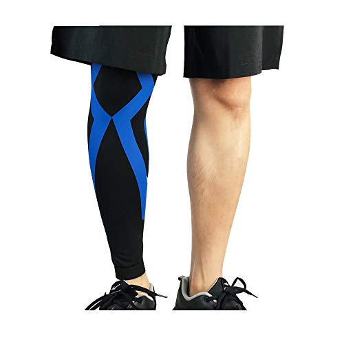 Compression cuisse jambe veau pour cyclisme et soccer BaronHong bleu L