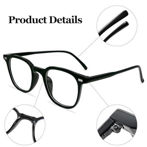 Image of LJCZKA Square Blue Light Blocking Glasses for Women Men Anti Headache and Eyestrain for Reading, Texting & Gaming