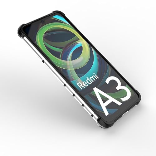 Image of Glasgow Back Case Cover Compatible with [ Mi Redmi A3 4G / Poco C61 4G ] (Stylish Design) - Black