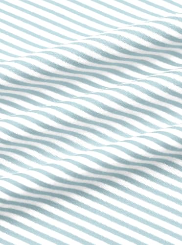 Image of Remidoo Women's Pajamas Set Striped Tee Shirts and Shorts Side Slit Crewneck Loungewear White XX-Large