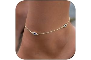 14K Gold Plated Anklets Set