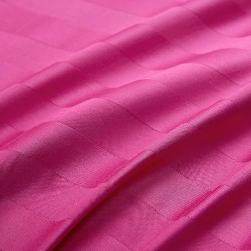 The Sheet Lab Regal Dreams Sateen Striped Damask Twin 3-Piece 100% Cotton Sheet Set, Hot Pink - Designed for a Comfortable and Luxurious Sleep Experience by The Sheet Lab - Used condition - Image 6