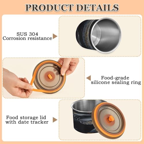 Contenedor hermético para café de acero inoxidable 17oz miniatura 5