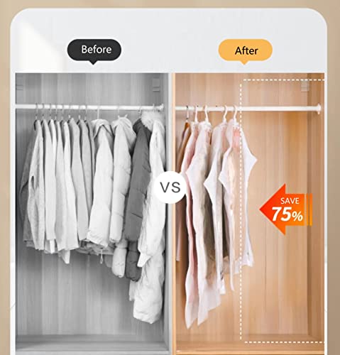 Hanging Vacuum Space Saver Bags 6 Pack, Closet Organizer Storage Bags, Vacuum Seal Clear Bags For Clothes, Suits, Dress Or Jackets #TOP1
